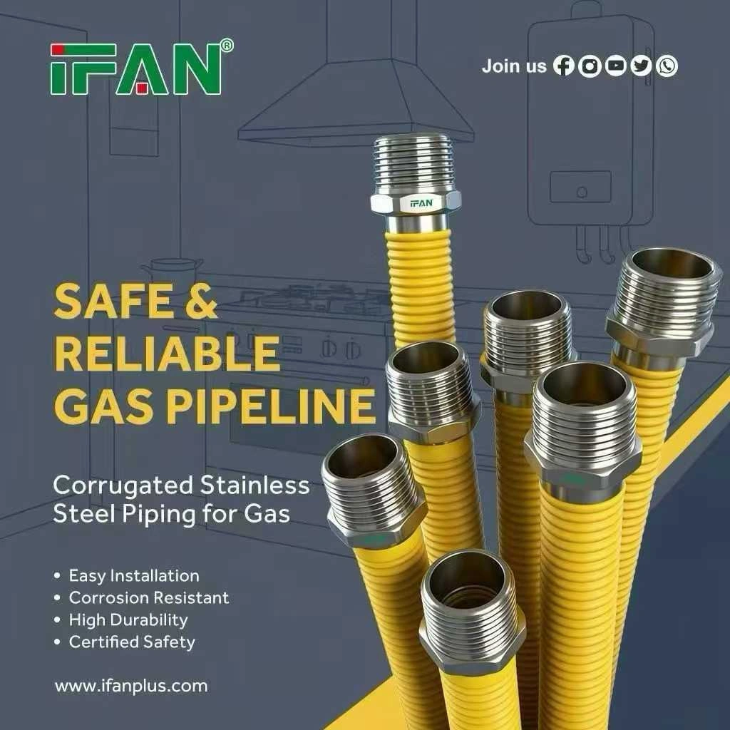 Tuyau de gaz ondulé en acier inoxydable IFAN