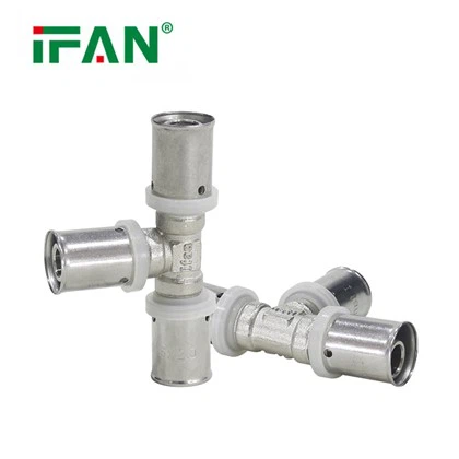 DIN 16892 16-32MM Raccord à sertir PEX en acier inoxydable argenté